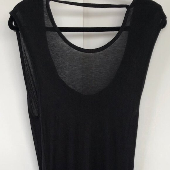 Tβ by ALEXANDER WANG Drape-Back Above Knee/Mini Rayon Sleeveless Black Dress S - Picture 9 of 13